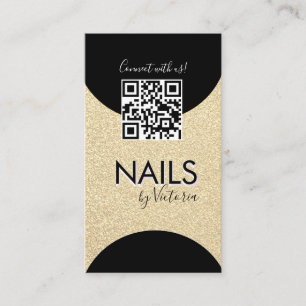 Nagelstudio Schoonheidskunstenaar QR-code Nep Glit Visitekaartje