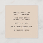 Nagelstudio Schoonheidsspecialiste Script Beige 3 Contactkaartje (Achterkant)
