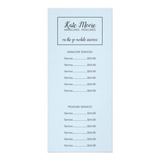 Nagelstylist Voetverzorger Nagelsalon Diensten Reclamekaart (Voorkant)