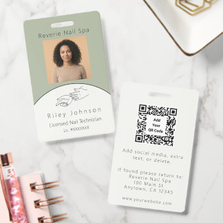 Nagelstyliste Foto ID Badge Gecertificeerd Nagelst
