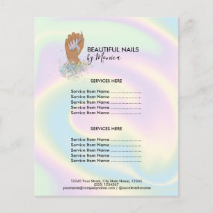 Nageltechnicus Mani Salon Holografisch Meisjesacht Flyer