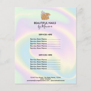 Nageltechnicus Mani Salon Holografisch Meisjesacht Flyer