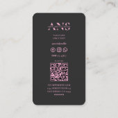 Nageltechnicus Manicuriste Esthetisch Roze Zwart Visitekaartje (Achterkant)