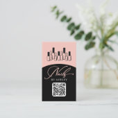 Nageltechnicus Moderne QR-code foto Visitekaartje (Staand voorkant)