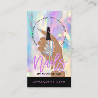 Nageltechnicus Nail Salon Artist Holographic Visitekaartje