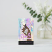 Nageltechnicus Nail Salon Holographic Visitekaartje (Staand voorkant)