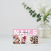Nageltechnicus typografie foto QR-code logo  Visitekaartje (Staand voorkant)