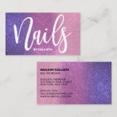 Nageltechnicus Violet Paarse roze drievoudige glit Visitekaartje (Voorkant / Achterkant)