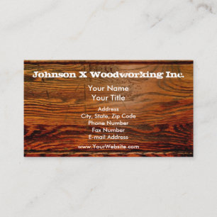 Nagemaakte geoliede houten plank gepersonaliseerd visitekaartje