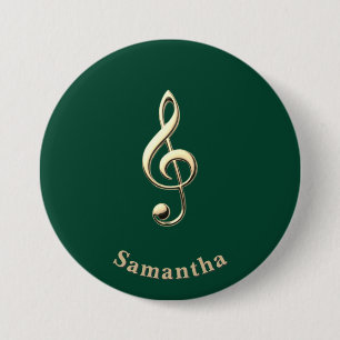 Nagemaakte Gouden Sleutel Groene Gepersonaliseerde Ronde Button 7,6 Cm