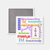 Nager partout Magnet Carré (Recto/Verso)