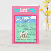 NAGEUR AVEC la carte d'anniversaire tardive de (Fleur jaune)