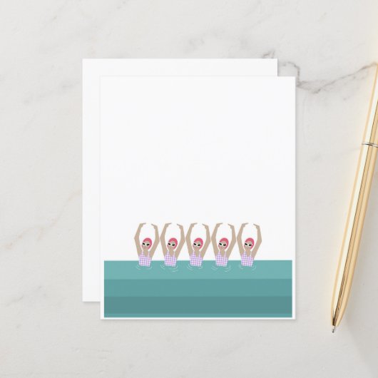 Nageuses Artistiques | Papier de conception de la  (Devant/Arrière en situation)