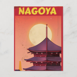 Nagoya, Japan Vintage Reisposter Briefkaart