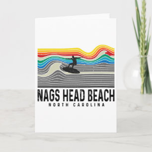 Nags Head Beach North Carolina Surfboarder Mannen  Kaart