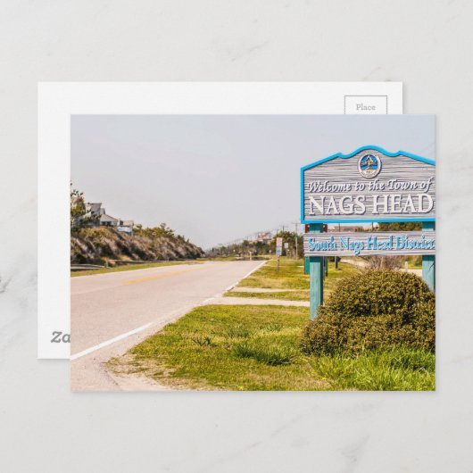 Nags Head North Carolina Stadsbord Briefkaart (Voorkant / Achterkant)
