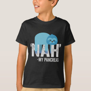 Nah mijn alvleesklier Grappige Diabetes Blauwe Lin T-shirt