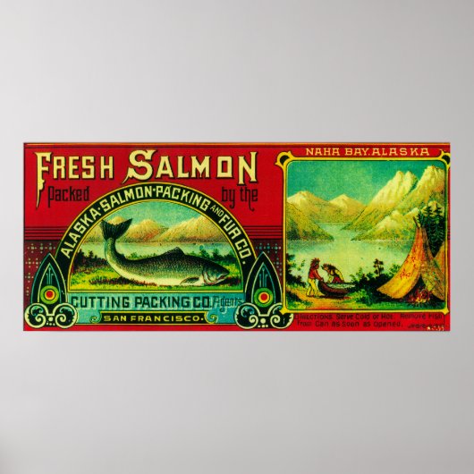 Naha Bay Salmon Can LabelNaha Bay, AK Poster (Voorkant)
