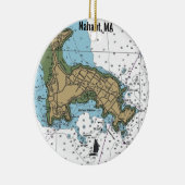 Nahant MA Nautical Chart Keramisch Ornament (Rechts)