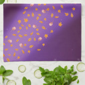 Naherfst Bladeren en Rozen Blue Tea Towel Theedoek (Gevouwen)