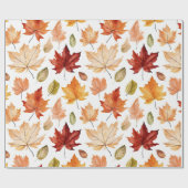 Naherfst fall Leaves Terracotta Brown Boho Pattern Cadeaupapier (Vlak)