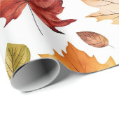 Naherfst fall Leaves Terracotta Brown Boho Pattern Cadeaupapier (Rol Hoek)