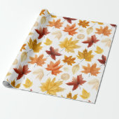 Naherfst fall Leaves Terracotta Brown Boho Pattern Cadeaupapier (Uitgerold)