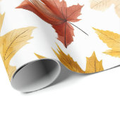 Naherfst fall Leaves Terracotta Brown Boho Pattern Cadeaupapier (Rol Hoek)