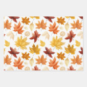 Naherfst fall Leaves Terracotta Brown Boho Pattern Inpakpapier Vel (Voorkant 3)