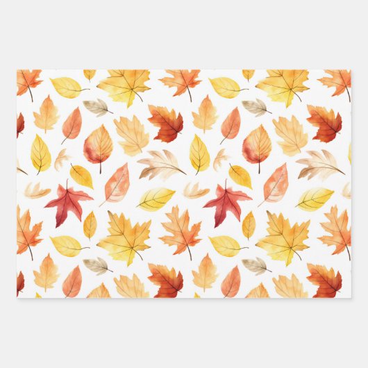 Naherfst fall Leaves Terracotta Brown Boho Pattern Inpakpapier Vel (Voorkant)