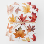 Naherfst fall Leaves Terracotta Brown Boho Pattern Inpakpapier Vel (In situ)