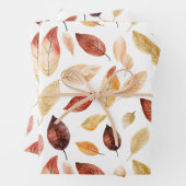 Naherfst fall Leaves Terracotta Brown Boho Pattern Inpakpapier Vel (In situ)