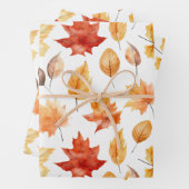 Naherfst fall Leaves Terracotta Brown Boho Pattern Inpakpapier Vel (In situ)