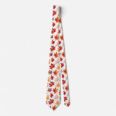 Naherfst fall Leaves Terracotta Brown Boho Pattern Stropdas (Voorkant)