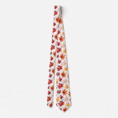 Naherfst fall Leaves Terracotta Brown Boho Pattern Stropdas (Achterkant)