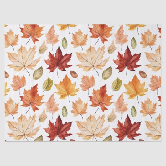 Naherfst fall Leaves Terracotta Brown Boho Pattern Tissuepapier (Voorkant)
