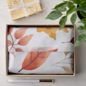 Naherfst fall Leaves Terracotta Brown Boho Pattern Tissuepapier (Geschenk)