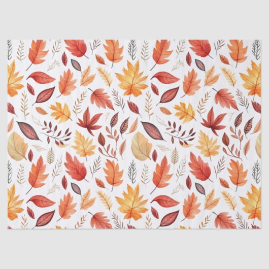 Naherfst fall Leaves Terracotta Brown Boho Pattern Tissuepapier (Voorkant)