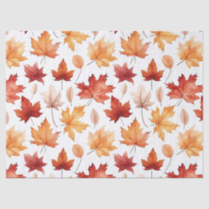 Naherfst fall Leaves Terracotta Brown Boho Pattern Tissuepapier