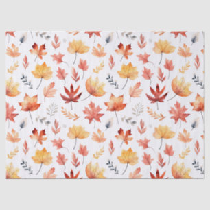 Naherfst fall Leaves Terracotta Brown Boho Pattern Tissuepapier