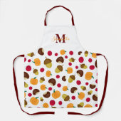 Naherfst Pumpkin Berries Monogram naam patroon Schort (Voorkant)
