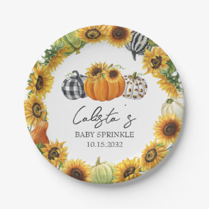 Naherfst Pumpkin & Sunflower Baby Sprinkle Papieren Bordje