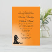 Naherfst Sinaasappel en zwart gewoon prachtig huwe Kaart (Staand voorkant)