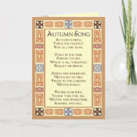 Naherfst Song Thanksgiving Poem Wenskaarten