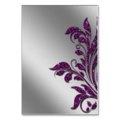 Naherfst Wedding Sparkle Leaf Paars Silver Kaart (Achterkant)