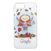 Naherfstmeisje met bladeren Case-Mate iPhone case (Achterkant)