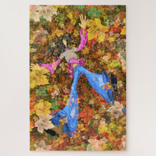 Naherfstmeisjes verlaten kunsttekening Abstract se Legpuzzel