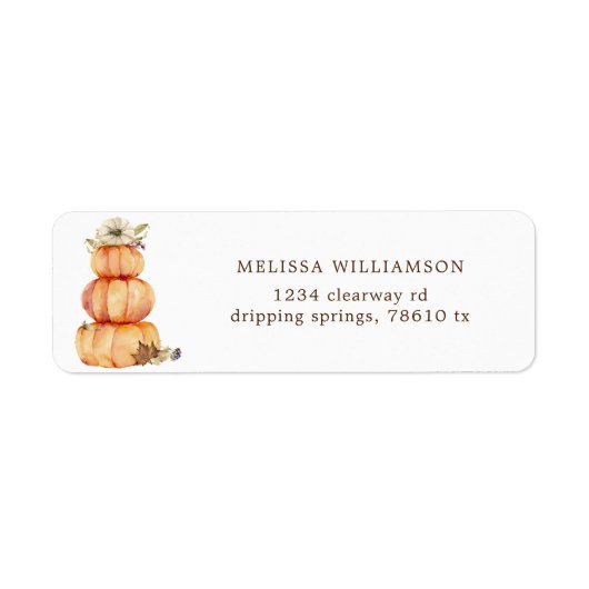 naherfstpompoen floral return address label (Voorkant)