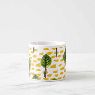 Naïef groen zwart boom patroon espresso kop