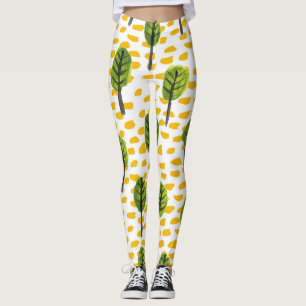 Naïef groen zwart boom patroon leggings